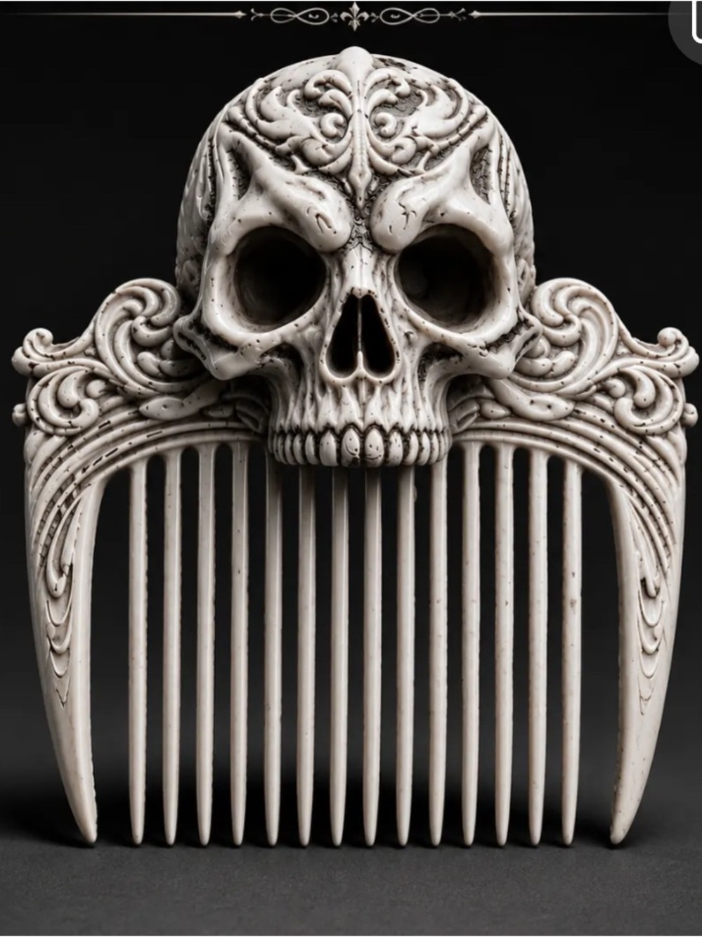 Black Skull Decorative Hair Comb new without tags! 4 by 4 inch ,3D